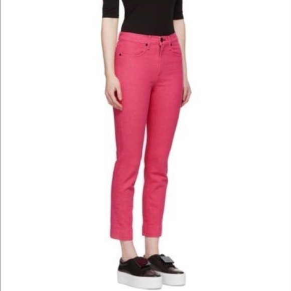 Rag & Bone Pink Ankle Cigarette Jeans Skinny Crop Stretch Denim Size 24 NWT